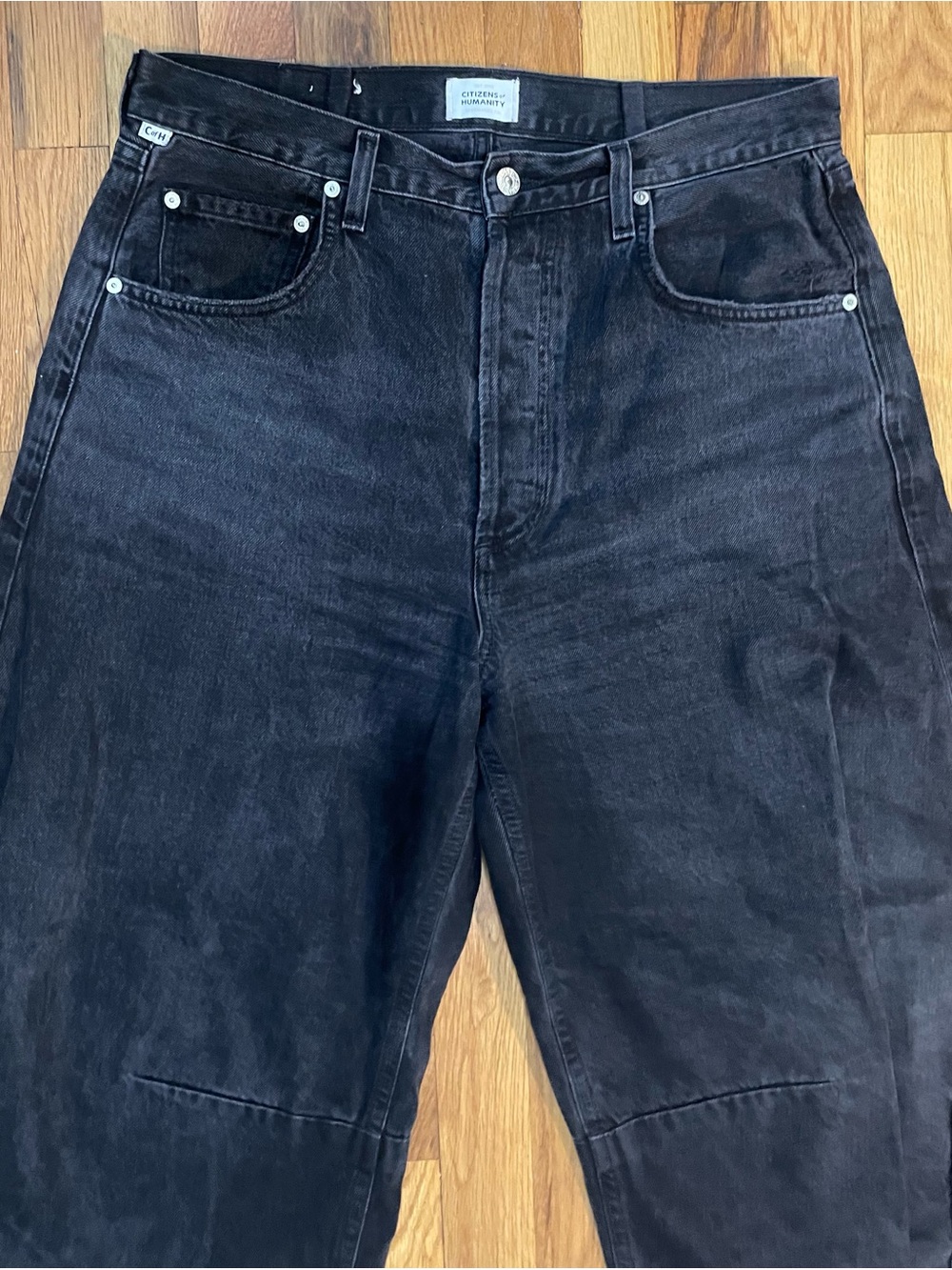 Citizens of Humanity Horseshoe Barrel Leg Jeans Andreas Black Size 30 - Picture 3 of 7